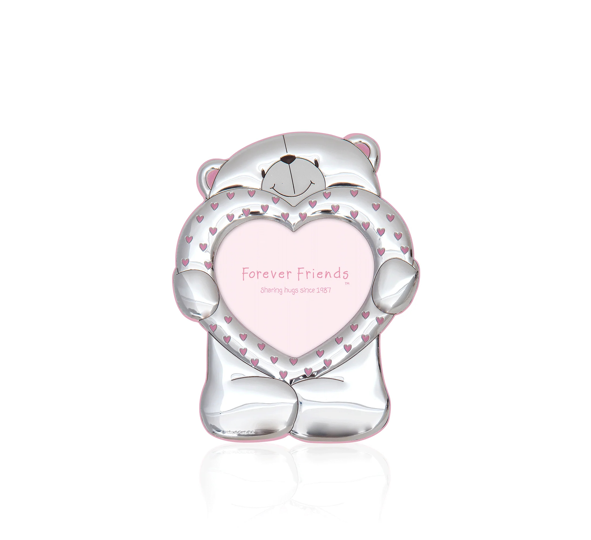 Pink Heart Teddy Bear Photo Frame