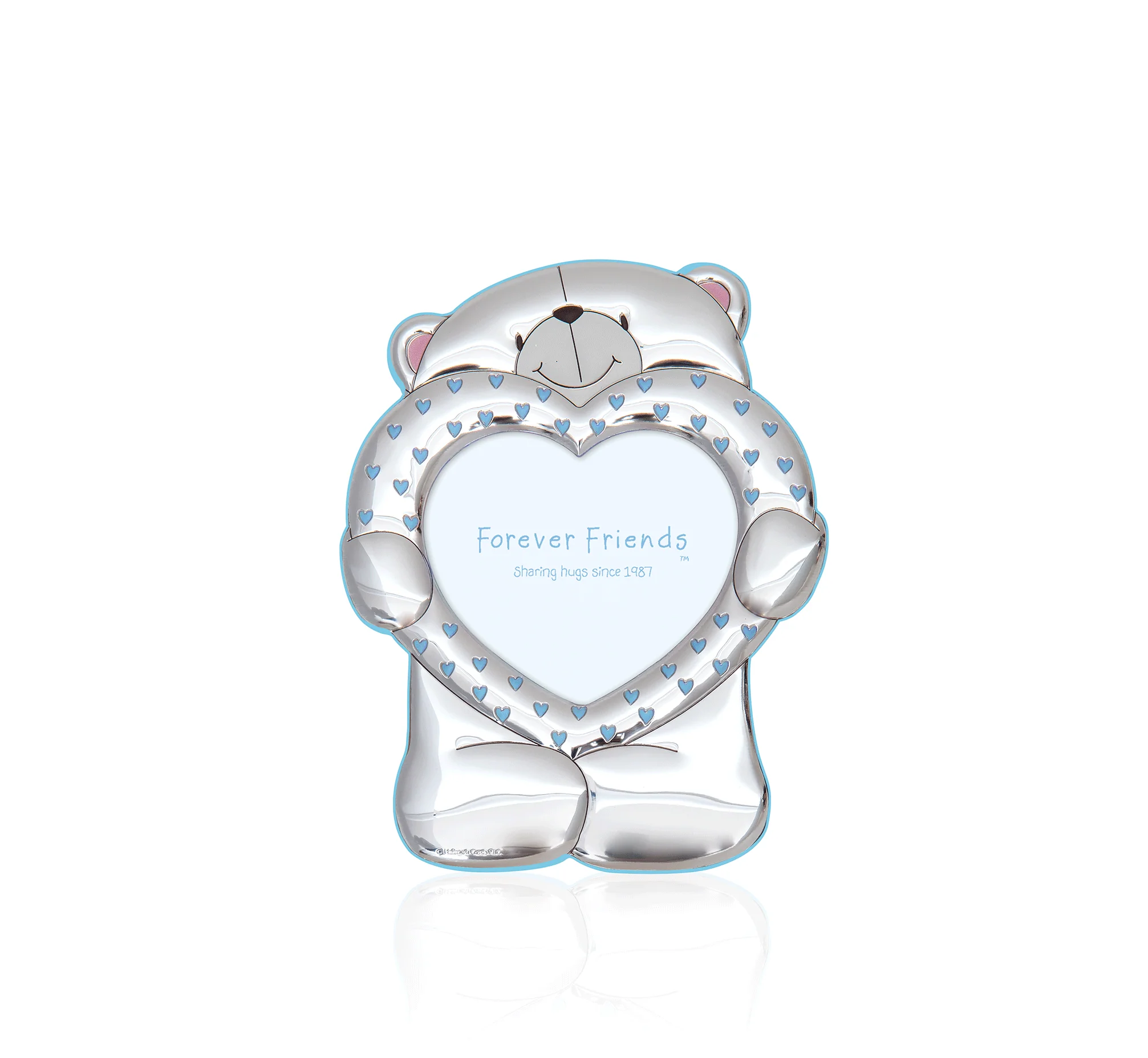 Blue Heart Teddy Bear Photo Frame