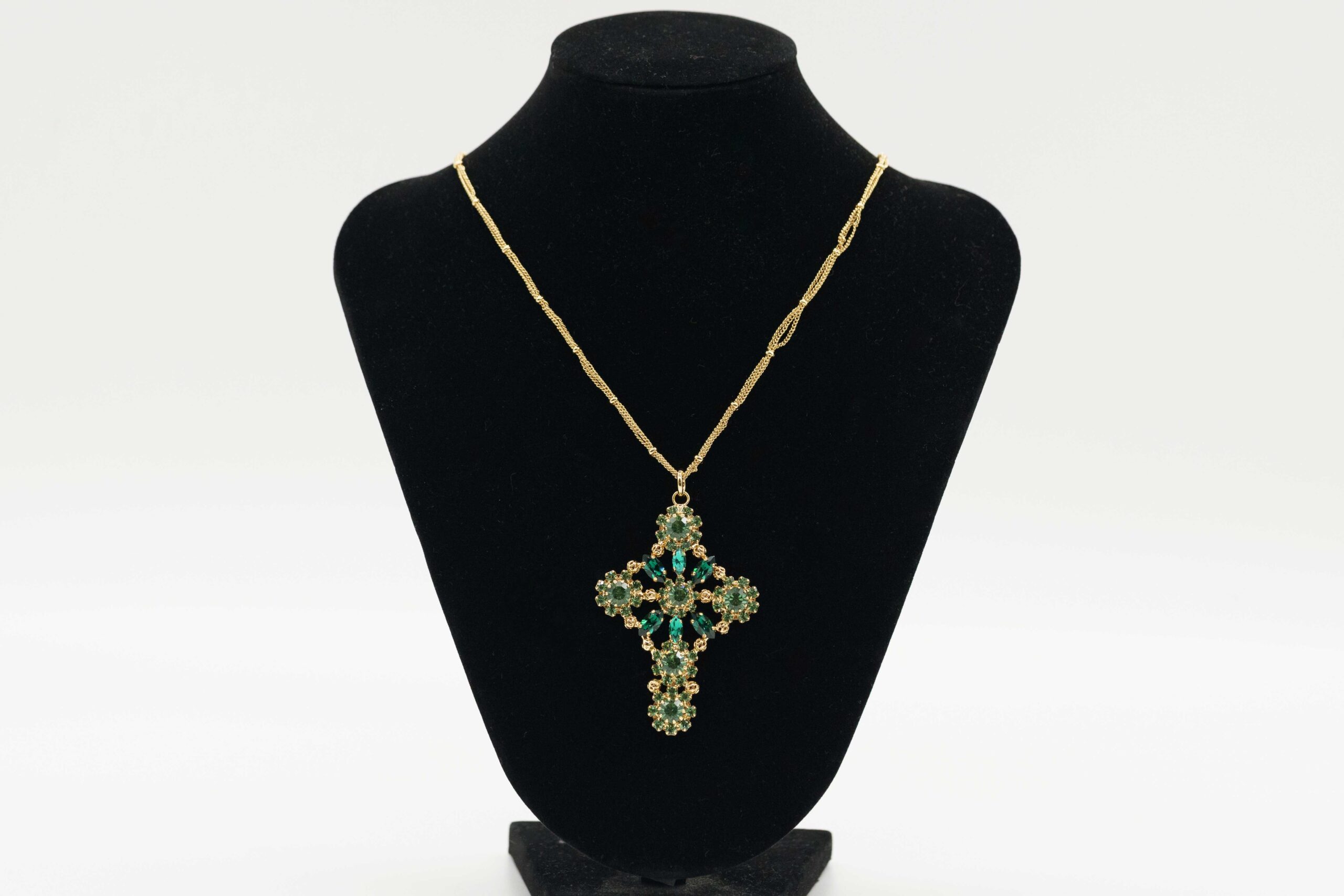 Collana Crocifisso MonnaLuna Verde