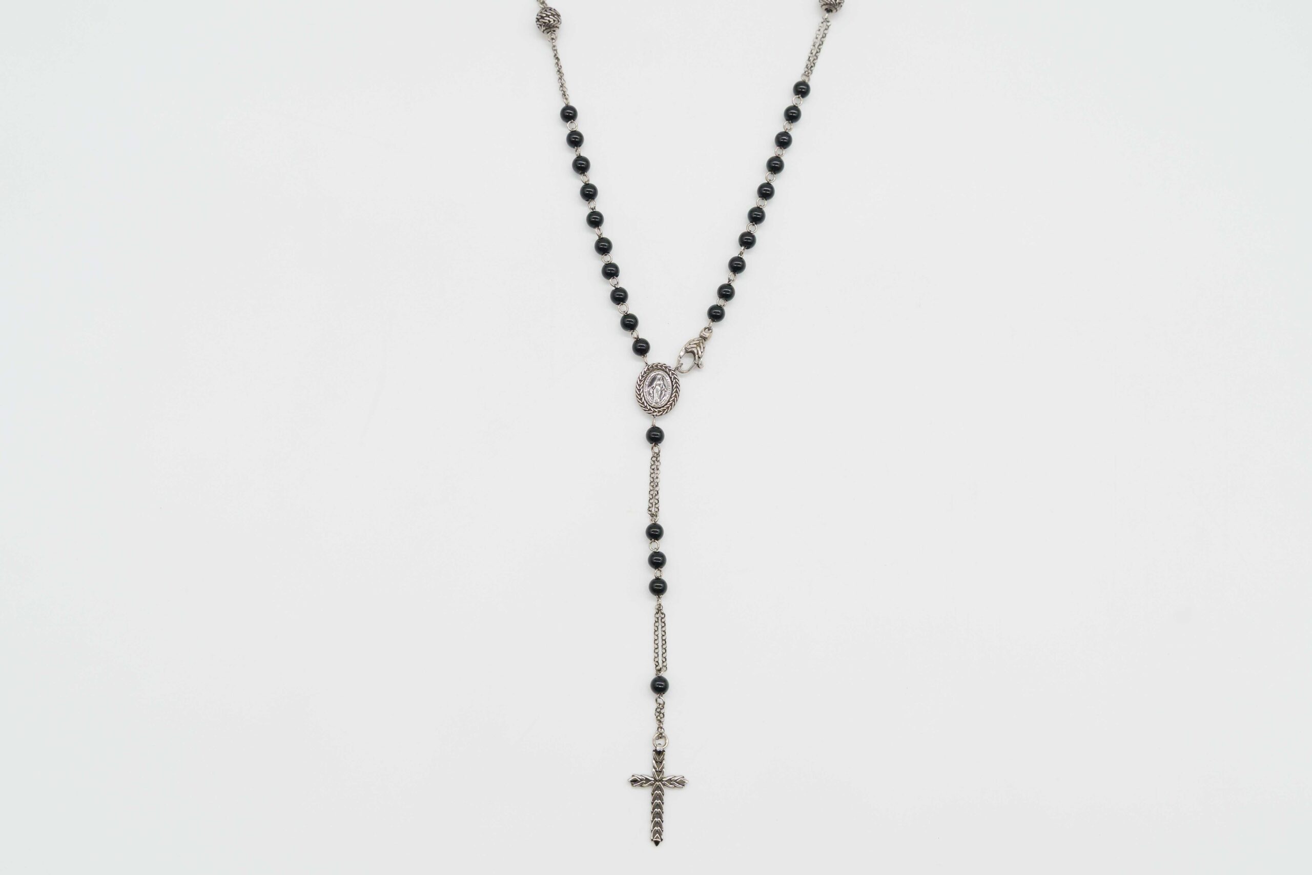 Onyx Essence Rosary Necklace -DUEAERRE-