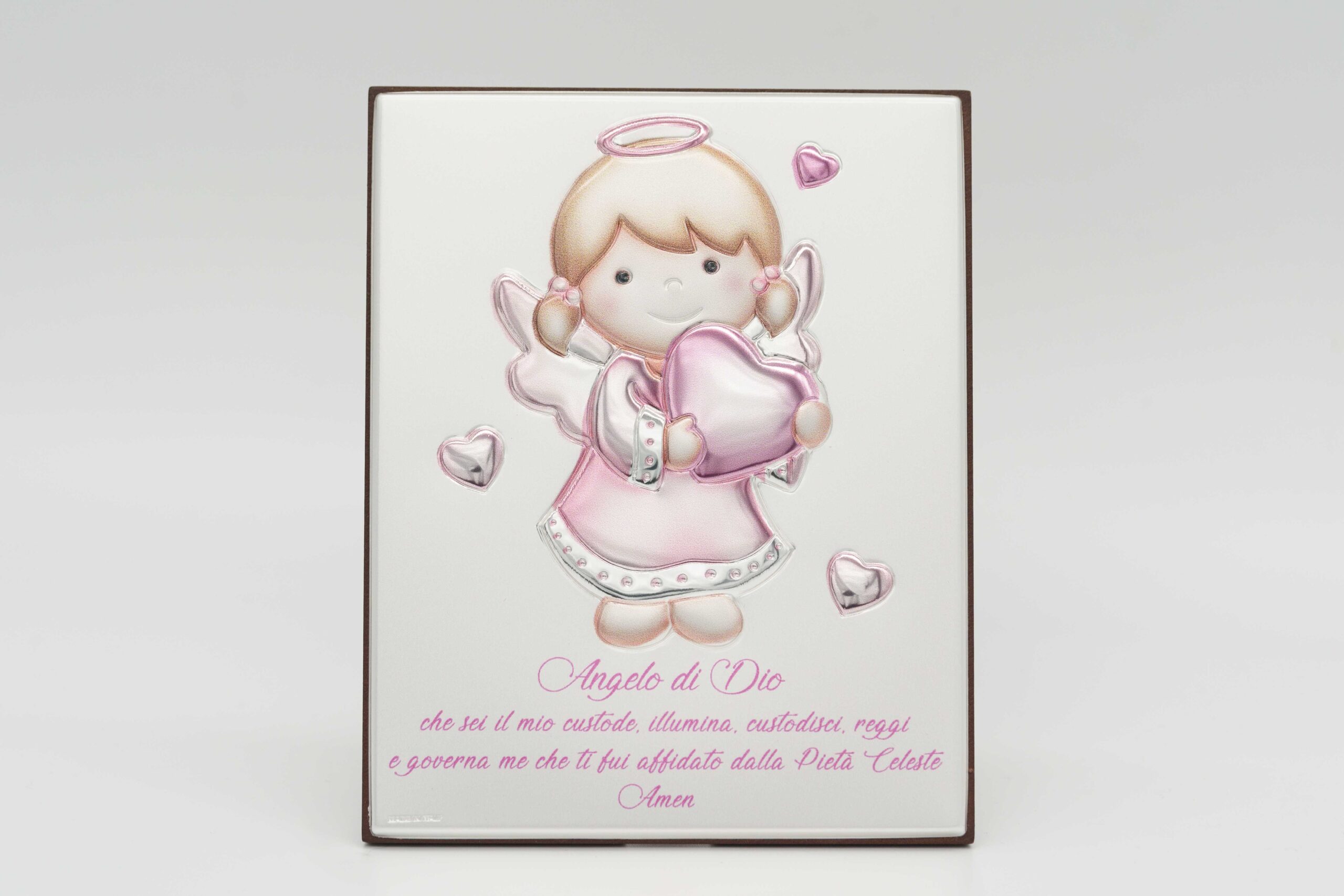 Icona Nascita con Preghiera “Angelo di Dio” Rosa