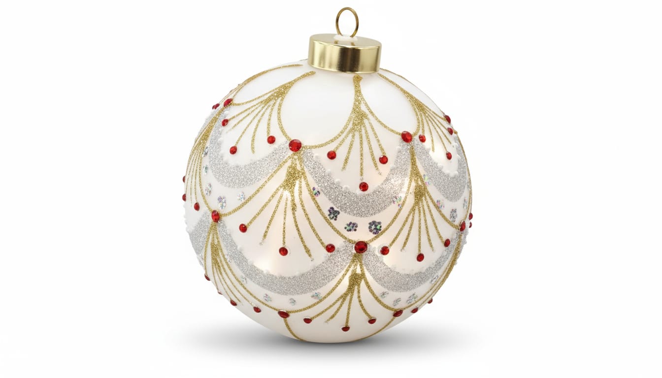 Sfera Dorato e Rosso Girevole a Led 15 cm