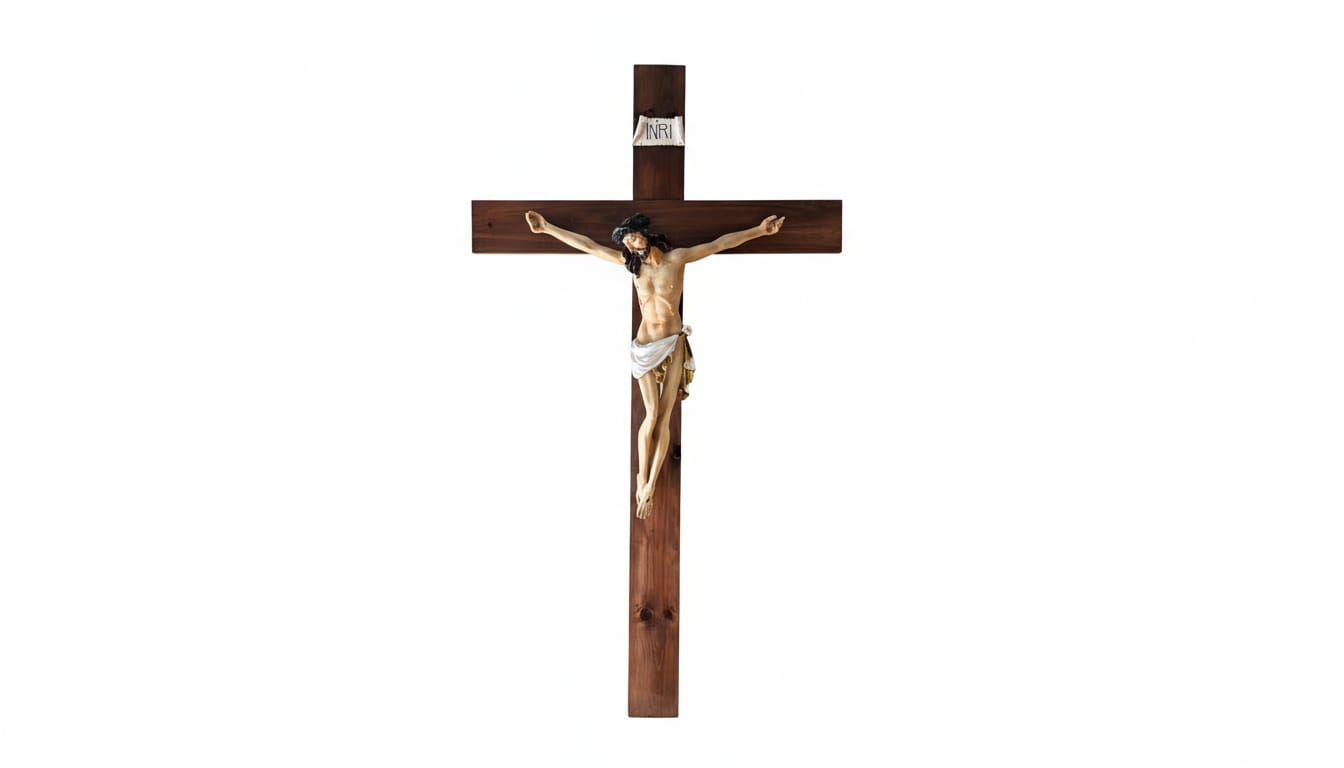 Crocifisso in Legno e Corpo Cristo Colorato 150cm