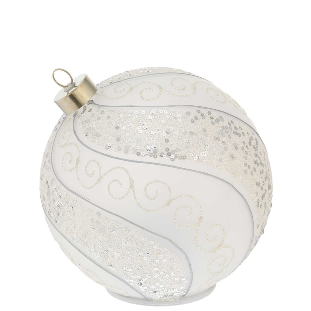 Sfera Argento Girevole a Led 15 cm