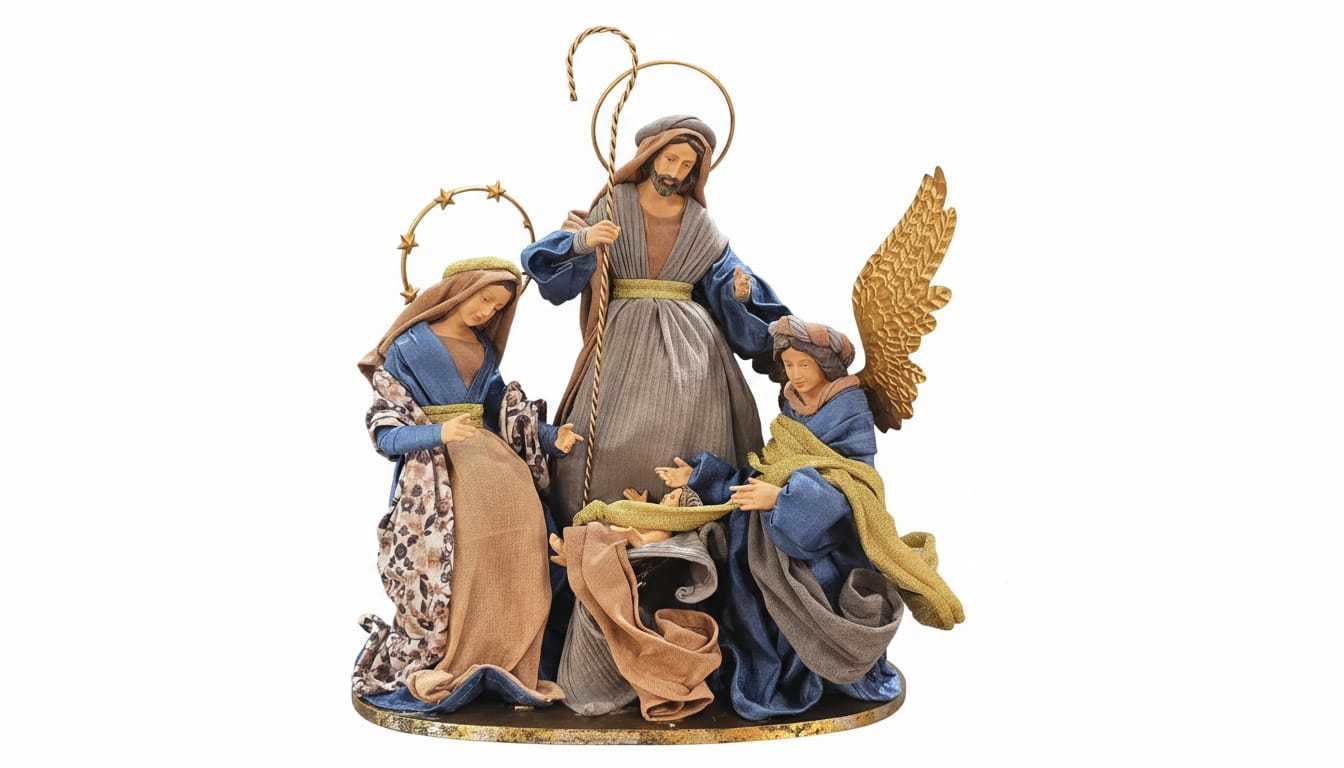 Natività in Tessuto Blu 45 cm