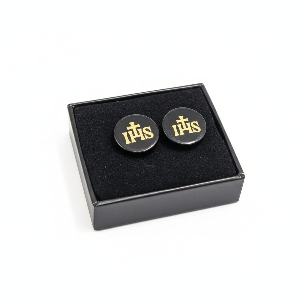 Black IHS Mother of Pearl Cufflinks
