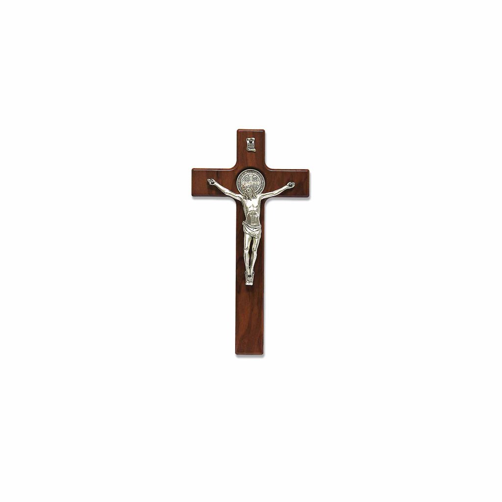 St. Benedict Crucifix in Stained Olive Wood 20 cm