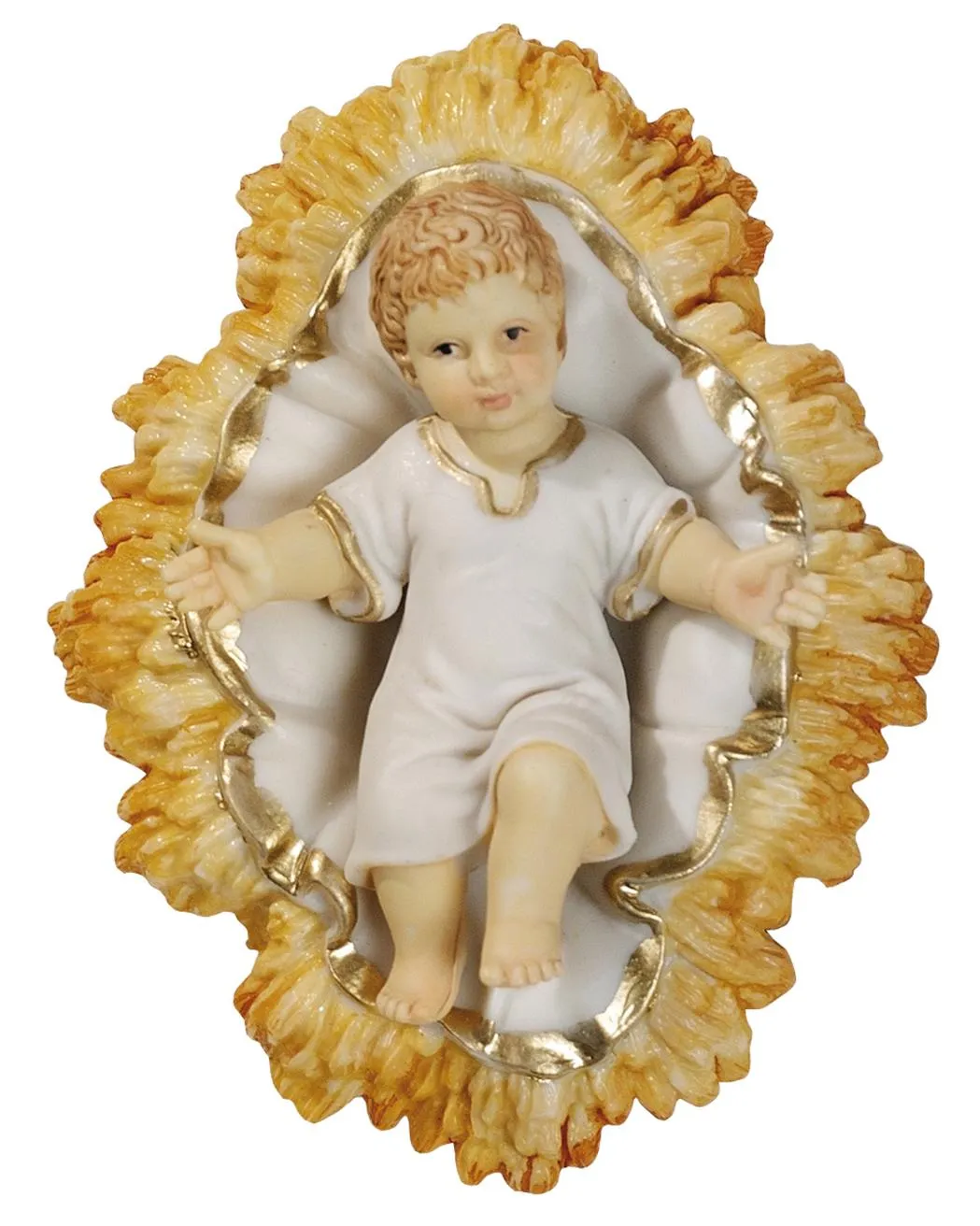 PVC baby doll with cradle 10 cm